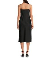 Gianni Bini Harper Satin V-Neck Sleeveless Slip Midi Dress