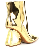 Gianni Bini Harrison Mirror Metallic Architectural Wedge Booties