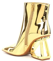 Gianni Bini Harrison Mirror Metallic Architectural Wedge Booties