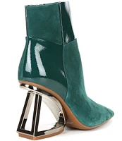 Gianni Bini HarrisonTwo Suede Patchwork Architectural Wedge Booties