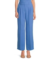 Gianni Bini Hartley Crepe Pleated Straight Wide Leg Coordinating Pants