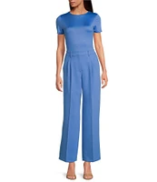 Gianni Bini Hartley Crepe Pleated Straight Wide Leg Coordinating Pants