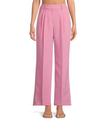 Gianni Bini Hartley Crepe Pleated Straight Wide Leg Coordinating Pants