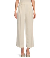 Gianni Bini Hartley Crepe Pleated Straight Wide Leg Coordinating Pants