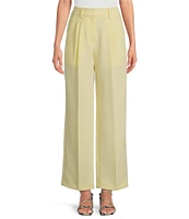 Gianni Bini Hartley Crepe Pleated Straight Wide Leg Coordinating Pants