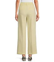 Gianni Bini Hartley Crepe Pleated Straight Wide Leg Coordinating Pants