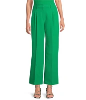 Gianni Bini Hartley Crepe Pleated Straight Wide Leg Coordinating Pants