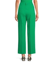 Gianni Bini Hartley Crepe Pleated Straight Wide Leg Coordinating Pants