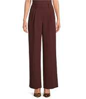 Gianni Bini Hartley Crepe Pleated Straight Wide Leg Coordinating Pants