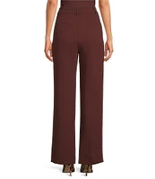 Gianni Bini Hartley Crepe Pleated Straight Wide Leg Coordinating Pants