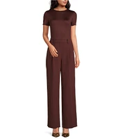 Gianni Bini Hartley Crepe Pleated Straight Wide Leg Coordinating Pants