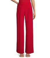 Gianni Bini Hartley Crepe Pleated Straight Wide Leg Coordinating Pants