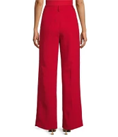 Gianni Bini Hartley Crepe Pleated Straight Wide Leg Coordinating Pants