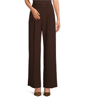 Gianni Bini Hartley Crepe Pleated Straight Wide Leg Coordinating Pants