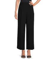 Gianni Bini Hartley Crepe Pleated Straight Wide Leg Coordinating Pants