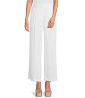 Gianni Bini Hartley Crepe Pleated Straight Wide Leg Coordinating Pants