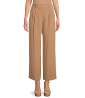 Gianni Bini Hartley Crepe Pleated Straight Wide Leg Coordinating Pants