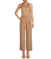 Gianni Bini Hartley Crepe Pleated Straight Wide Leg Coordinating Pants