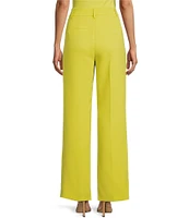 Gianni Bini Hartley Crepe Pleated Straight Wide Leg Coordinating Pants