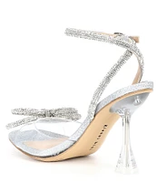 Gianni Bini Haydn Glitter Rhinestone Bow Ankle Strap Clear Dress Heels