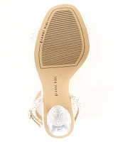 Gianni Bini HaydnTwo Raffia Pearl Bling Bow Ankle Strap Dress Sandals