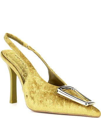 Gianni Bini Jalen Velvet Oversized Ornament Slingback Pumps