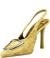 Gianni Bini Jalen Velvet Oversized Ornament Slingback Pumps