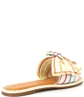 Gianni Bini Jaxson Linen Mismatched Beaded Buckle Sandals