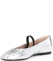 Gianni Bini Julia Ruched Leather Mary Jane Ballet Flats