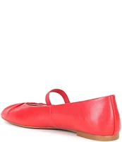 Gianni Bini Julia Ruched Leather Mary Jane Ballet Flats