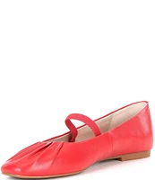 Gianni Bini Julia Ruched Leather Mary Jane Ballet Flats