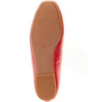 Gianni Bini Julia Ruched Leather Mary Jane Ballet Flats