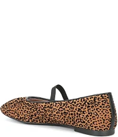 Gianni Bini Julia Suede Leopard Print Ruched Mary Jane Flats