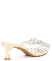 Gianni Bini Kamilla Clear Rhinestone Sparkle Embellished Bow Mules