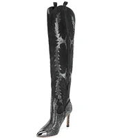 Gianni Bini KatyannaTwo Over-the-Knee Rhinestone Embellished Western Dress Boots