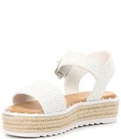 Gianni Bini Keeganfour Pearl Embellished Oversized Buckle Platform Espadrille Sandals