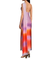 Gianni Bini Kenya One Shoulder Satin Ombre Dress
