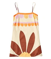 Gianni Bini Kourtney Square Neck Sleeveless Linen Blend Mini Shift Dress