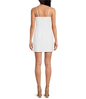 Gianni Bini Lana Crepe Corset Scoop Neck Sleeveless Mini Dress