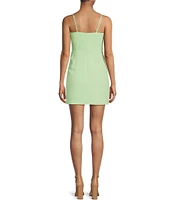 Gianni Bini Lana Crepe Corset Scoop Neck Sleeveless Mini Dress