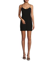 Gianni Bini Lana Crepe Corset Scoop Neck Sleeveless Mini Dress