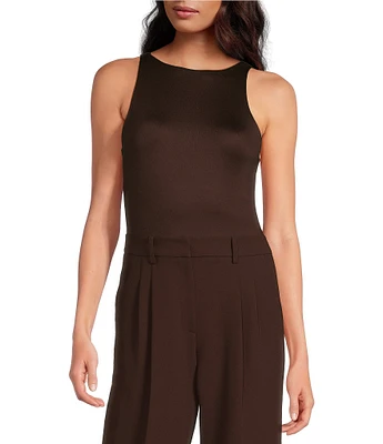 Gianni Bini Layla Sleeveless Racer Knit Coordinating Bodysuit