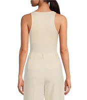 Gianni Bini Layla Sleeveless Racer Knit Coordinating Bodysuit