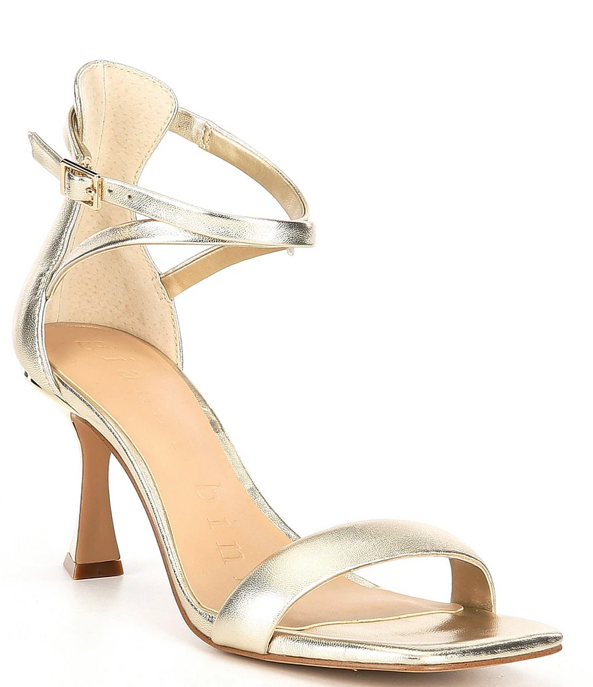 Gianni Bini Layney Metallic Leather Square Toe Strappy Dress Sandals