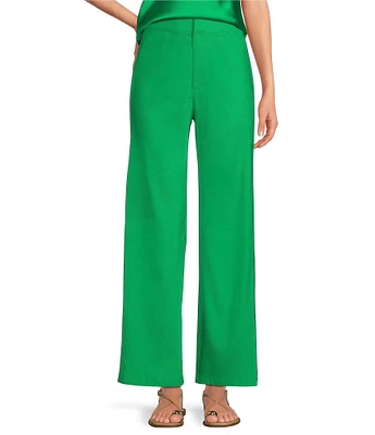Gianni Bini Lucie Flat Front Straight Leg Linen Pants