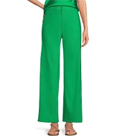 Gianni Bini Lucie Flat Front Straight Leg Linen Pants