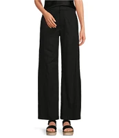 Gianni Bini Lucie Flat Front Straight Leg Linen Pants