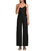 Gianni Bini Lucie Flat Front Straight Leg Linen Pants