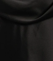 Gianni Bini Maeve Satin Asymmetrical Neck A-Line Dress