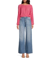 Gianni Bini Mariposa Denim Wide Leg Medium Wash Jeans